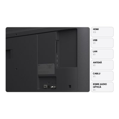 2. LG 43UA74003LB Telewizor 109,2 cm (43") 4K Ultra HD Smart TV Wi-Fi Czarny
