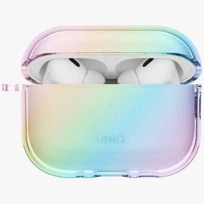 4. Etui UNIQ Iridescia Hang Case na AirPods Pro 3 - przezroczysto-wielokolorowe