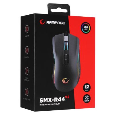 7. RAMPAGE MYSZ SMX-R44 V2 MACRO BLACK 12800 DPI RGB LED
