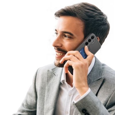 6. Etui Dux Ducis Rafi II na Samsung Galaxy S25+ z podstawką i portfelem - czarne