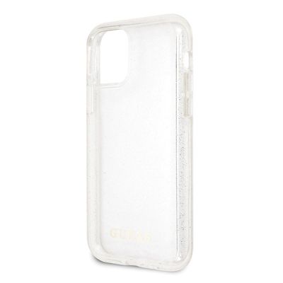 3. Etui Guess Glitter na iPhone 11 Pro - srebrne