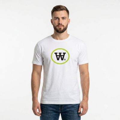3. Koszulka uniwersalna Wood Wood Ace T-shirt White/Green Print - 10135701-2222-18