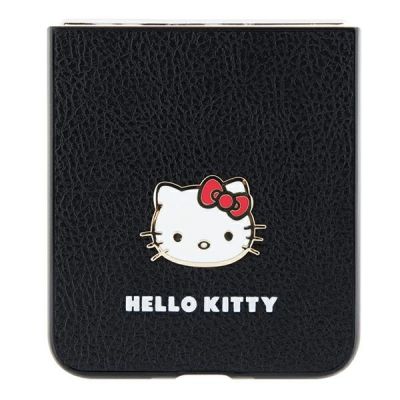5. Etui Hello Kitty Metal Logo Kitty Head na Samsung Galaxy Z Flip 5 - czarne