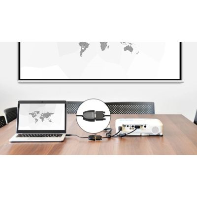 2. Ugreen kabel przewód przejściówka adapter jednokierunkowy z HDMI (męski) do VGA (żeński) FHD czarny (MM105 40253)