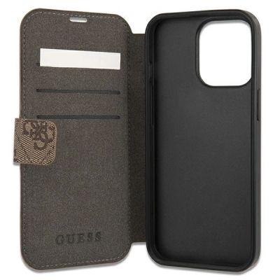 5. Etui Guess 4G Big Metal Logo na iPhone 13 Pro Max - brązowe