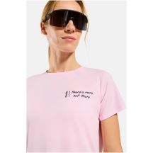 Koszulka z krótkim rękawem damska ODLO T-shirt crew neck s/s ESSENTIAL PRINT różowa