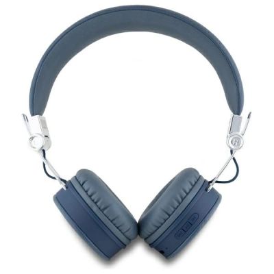 2. Słuchawki nauszne Bluetooth Guess Grained Classic Round Shape ENC - niebieskie