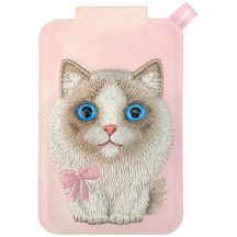 Portfel Magnetyczny Nimmy New Big-Eye Cute Pets 2.0 Cat ze stojakiem na telefon - różowe