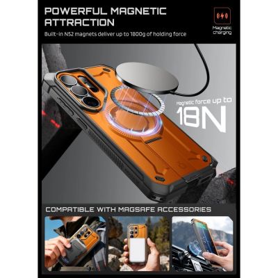 4. Etui Supcase Unicorn Beetle Pro Mag MagSafe 2-set na Samsung Galaxy S26 Ultra - czarno-pomarańczowe