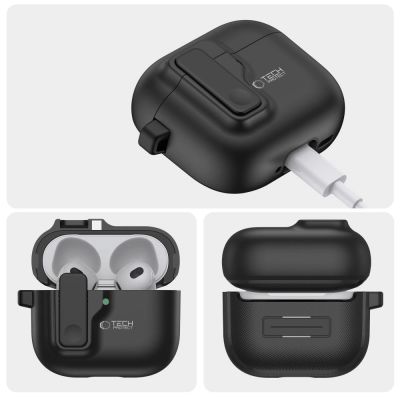 5. Etui Tech-Protect Slim Hook na AirPods 4 - czarne