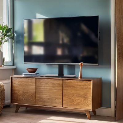 4. MACLEAN UNIWERSALNY STOJAK DO TV NA SZAFKĘ RTV PODSTAWKA, MAX. 40KG, MAX. VESA 600X400, DLA TV 32-75" MC-386