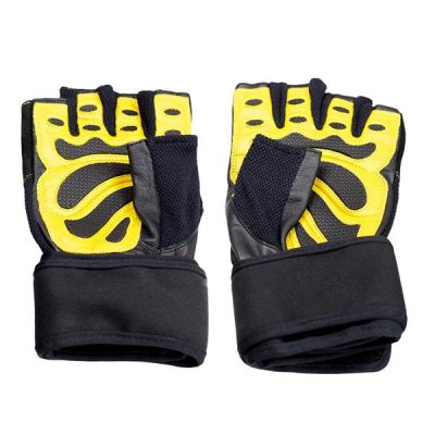 16. Rękawice na siłownię Black/Yellow HMS RST01 r.L