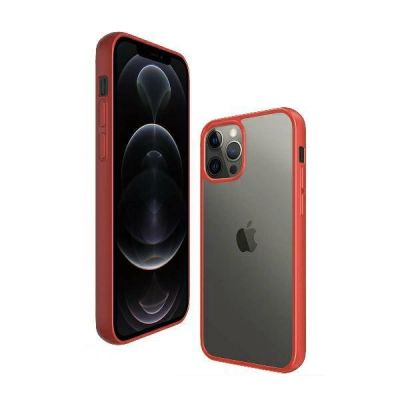 4. Etui PanzerGlass Mandarin Clear Case na iPhone 12 / 12 Pro- przezroczysto-czerwone