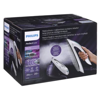 10. Żelazko z generatorem pary Philips GC9660/30 (2700W; kolor fioletowy)