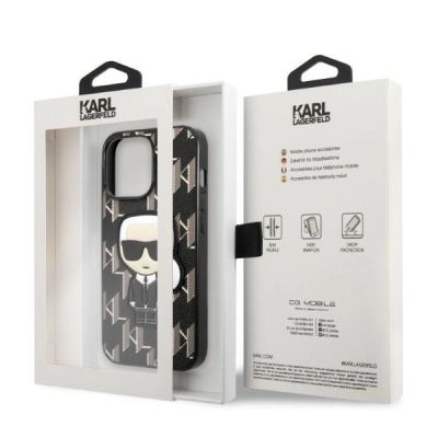 8. Etui Karl Lagerfeld Monogram Ikonik Patch na iPhone 13 Pro / iPhone 13 - czarne