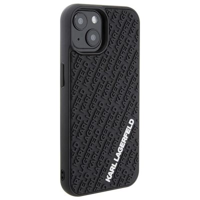 4. Etui Karl Lagerfeld 3D Rubber Multi Logo na iPhone 15 - czarne