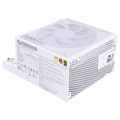 8. Zasilacz Lian Li EDGE GOLD 1000 80 PLUS Gold Netzteil, PCIe 5.1, ATX 3.1 - 1.000 Watt, weiß, inkl. USB-Hub