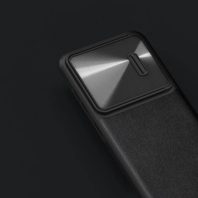 10. Nillkin CamShield Leather S Case etui Samsung Galaxy S23+ pokrowiec z osłoną na aparat czarne