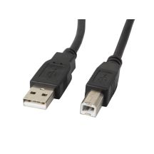 Kabel Lanberg CA-USBA-11CC-0050-BK (USB 2.0 typu A M - USB 2.0 typu B M; 5m; kolor czarny)