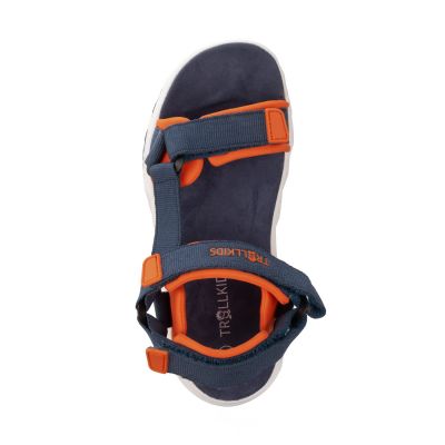 7. Sandały sportowe dziecięce dla chłopca/dziewczynki Trollkids Kids Lysefjord Sandal mystic blue/orange (666-142)