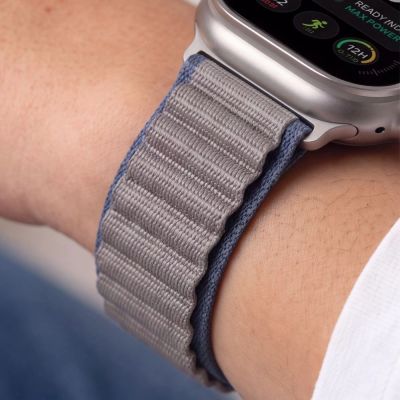 9. Pasek Tech-Protect Nylon Pro na Apple Watch 44 / 45 / 46 / 49 mm - granatowo-szary
