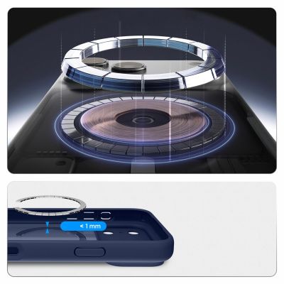 14. Etui Spigen Ultra Hybrid MagSafe na iPhone 18 Pro / 17 Pro - ciemnoniebieskie