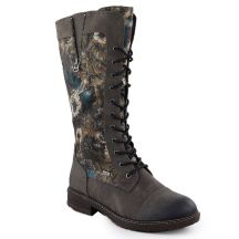 Wodoodporne kozaki damskie oficerki sznurowane szare Rieker  94731-90