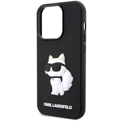 6. Etui Karl Lagerfeld Rubber Choupette 3D na iPhone 14 Pro - czarne