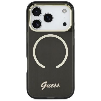 3. Etui Guess IML Script Metal MagSafe na iPhone 17 Pro Max - czarne