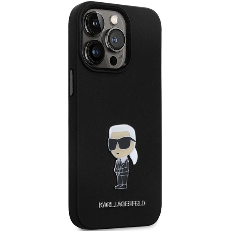 4. Etui Karl Lagerfeld Silicone Ikonik Metal Pin na iPhone 14 Pro - czarne