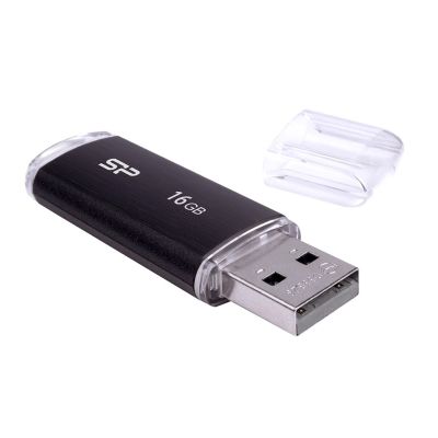 5. Pendrive Silicon Power Ultima U02 16GB USB 2.0 kolor czarny (SP016GBUF2U02V1K)