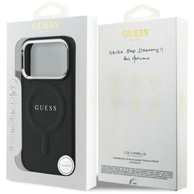 8. Etui Guess Classic Logo MagSafe na iPhone 17 Pro - czarne