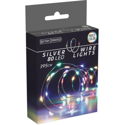 13. LAMPKI DRUCIKI NA BATERIE GIRLANDA 80 LED MULTIKOLOR