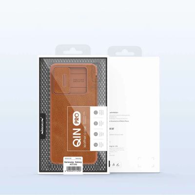 5. Nillkin Qin skórzana kabura etui Samsung Galaxy A73 brązowy