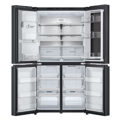 7. Lodówka Side-By-Side LG GMG960EVJE Multi Door 179cm Essence Black Steel czarny mat Total NoFrost podajnik wody