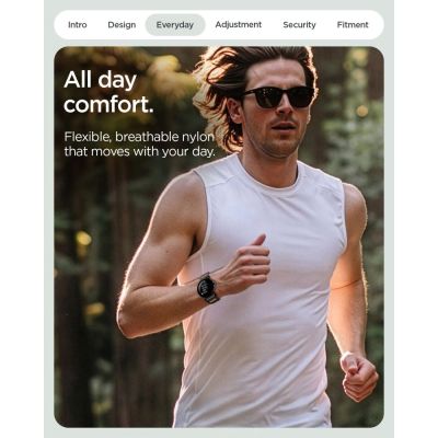8. Pasek Spigen Athlex Air na Google Pixel Watch 41 mm - czarno-pomarańczowy
