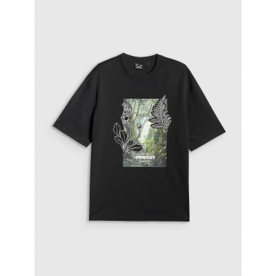 5. T-shirt loose z nadrukiem damski 4F 4FRSS26TTSHF3706-20S