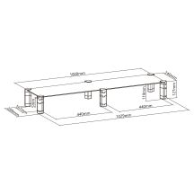 Podstawka na dwa monitory - podwójna  Maclean, max. 20kg, hartowane szkło, (1029x285x127mm), MC-936