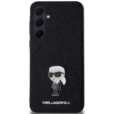 3. Etui Karl Lagerfeld Fixed Glitter Ikonik Logo Metal Pin na Samsung Galaxy A55 - czarne