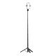 19. Selfie stick WC12YDS teleskopowy tripod 1.3m ze stopu aluminium z podwójną lampą i uchwytem na telefon - czarny