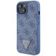 2. Etui Guess Leather 4G Triangle Strass do iPhone 15 - niebieskie