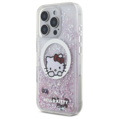 2. Etui Hello Kitty Liquid Glitter Sweet Kitty Bows MagSafe na iPhone 16 Pro - białe