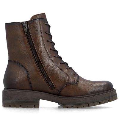 2. Skórzane botki damskie workery brązowe Rieker 75800-25
