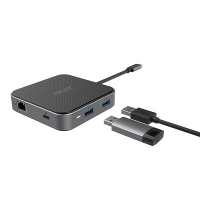 2. Hub wielofunkcyjny ACER 7in1 USB4 8k Multi Display Hub 1xHDMI/1xDP/2xUSB3.2/USB-C/RJ45/Audi