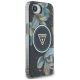 4. Etui Guess IML Metal Glitter Flowers Triangle MagSafe na iPhone 16e - czarne