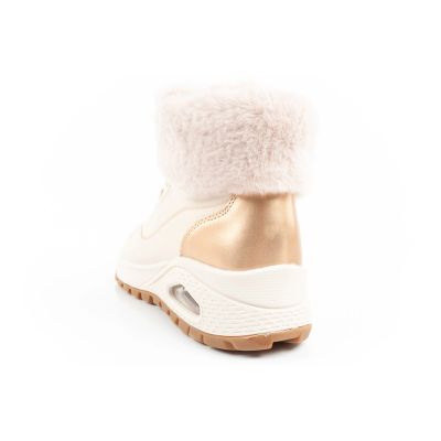 14. Skechers Uno Rugged buty sportowe damskie botki ocieplane zimowe beżowe