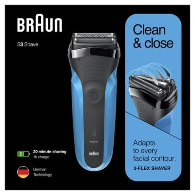20. Golarka elektryczna BRAUN Series 3 310S maszynka do golenia Czarny, Niebieski