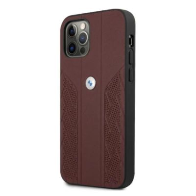 2. Etui BMW Leather Curve Perforate na iPhone 12 Pro Max - czerwone