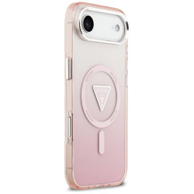 4. Etui Guess IML Gradient Triangle Logo MagSafe na iPhone Air - różowe