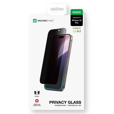 11. Szkło hartowane AMAZINGTHING Radix Privacy Glass prywatyzujące do iPhone 16 Pro